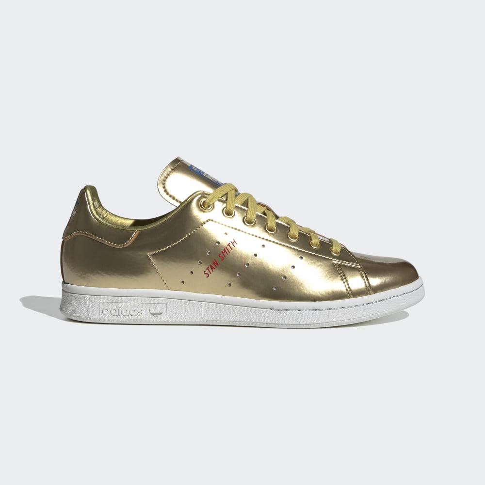 Adidas Women's Stan Smith Originals Shoes Gold Metal/White Ireland FW5364